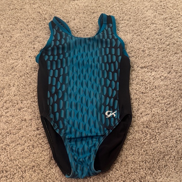 GK Blue and Black Leotard - Picture 1 of 3